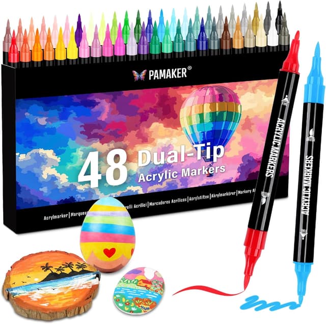 Detalle de Pamaker 48 Farben Acrylstifte Set 🎨