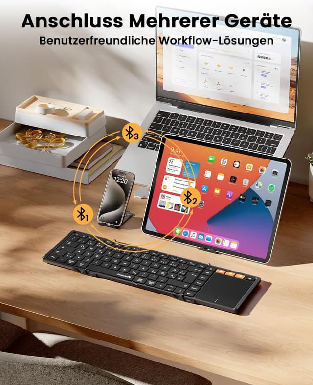 Detalle 2 de ProtoArc XK01 TP Bluetooth Tastatur mit Trackpad