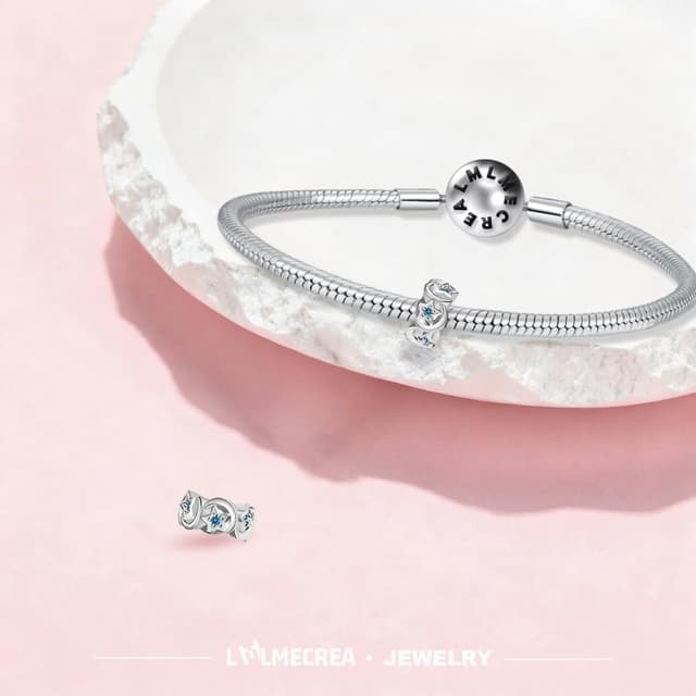 Detalle de LMLMECREA Mond-und-Stern Charm aus 925 Sterling Silber für Europäische Armbänder