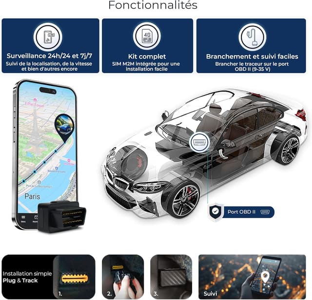 Detalle de Salind GPS Traceur 4G OBD, 4G