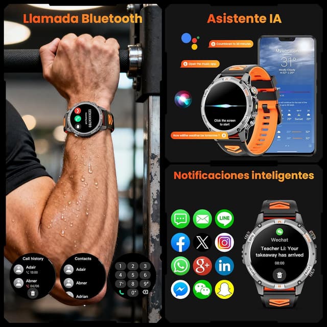 Thumbnail 6 de Reloj Inteligente Hombre Militar 1,46