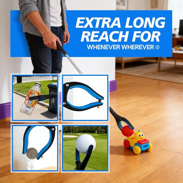 Thumbnail 6 de Pinza raccogli oggetti 91 cm telescopica con testa girevole 🪛