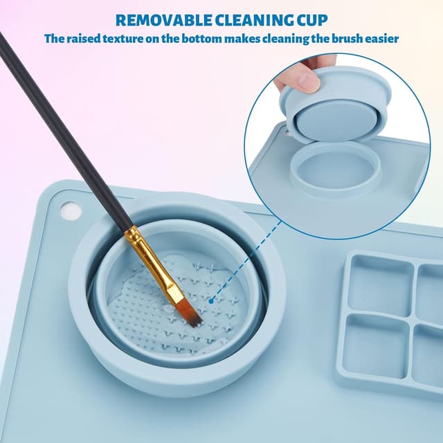 Detalle de Limous Silicone Painting Mat 24" x 16" with Cup Holder and 16-Colour Separator