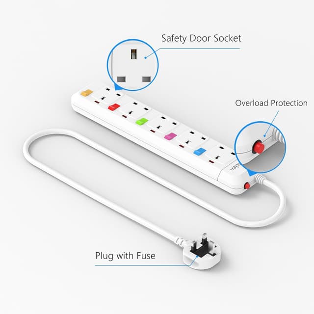 Detalle 2 de Mscien 6M Extension Lead with Switches
