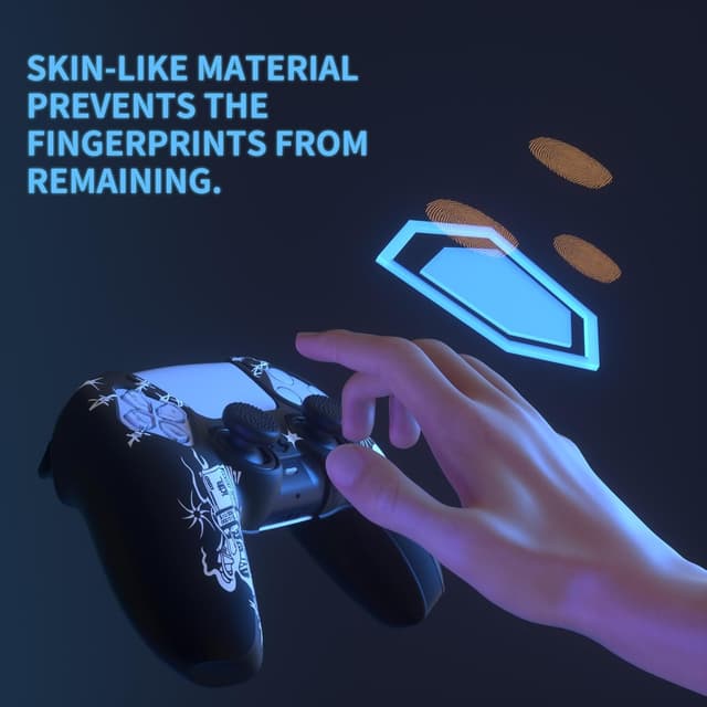 Detalle de playvital Pure Series Anti-Slip Silicone Cover Skin with Thumb Grip Caps for PS5 Controller