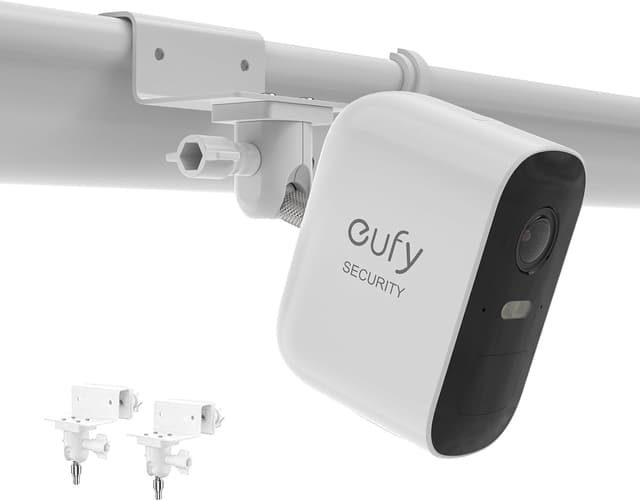 Detalle de HOLACA Dachrinnenhalterung für 1/4-Zoll Kameras (kompatibel u. a. mit EufyCam & Arlo) – 2 Stück, weiß