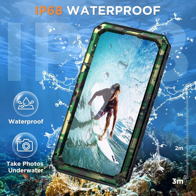 Detalle de Beeasy Robust Series Waterproof iPhone 16e / 17e Case (IP68) – Heavy-Duty Metal Armour, Shockproof & Dustproof, Black