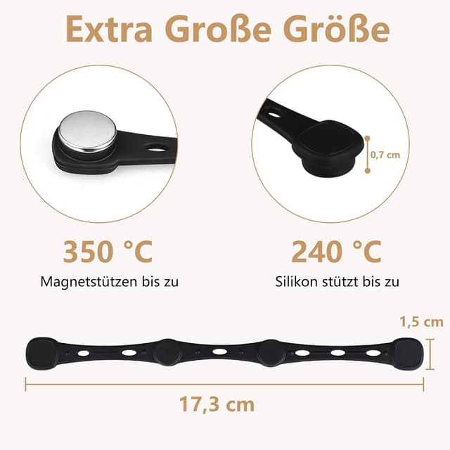 Detalle de Xahpower 4er-Pack Magnet-Silikonschnallen für Airfryer-Backpapier (waschbar, wiederverwendbar)