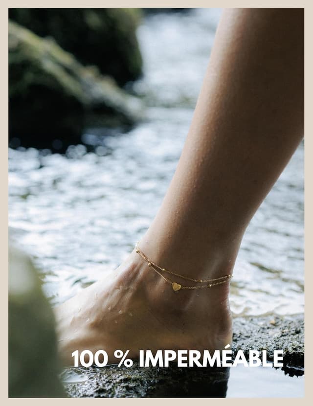 Thumbnail 4 de Bracelet de cheville coeur réglable 22–27 cm 🩷