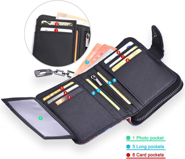 Detalle de Mini portefeuille femme motif mandala 10,2 x 13,5 cm