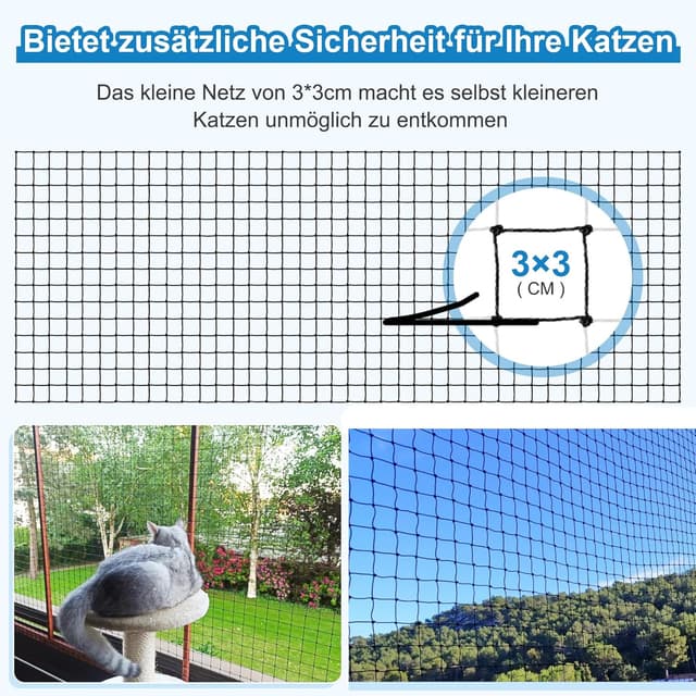 Thumbnail 3 de Aystkniet 2 x 3 m Katzennetz fĂŒr Balkon đŸ