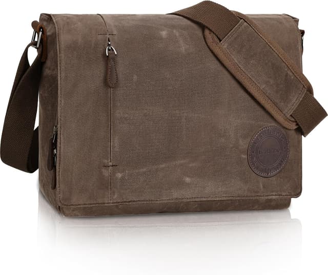 Detalle de Leathario Canvas Messenger Bag, 15.6 inch laptop