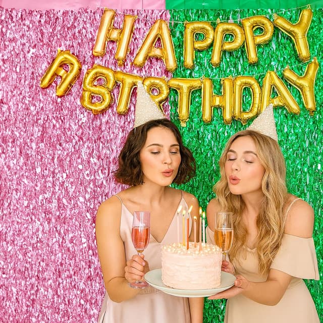 Thumbnail 4 de G2PLUS G2PLUS Rosa GrĂŒn Lametta Vorhang 1x2 m đ