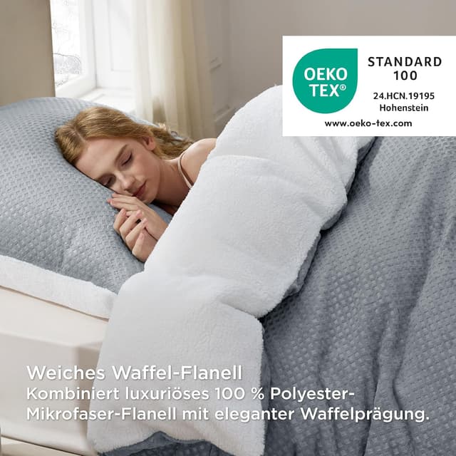 Thumbnail 2 de BEDSURE Flauschige Bettwäsche 155x220 Grau