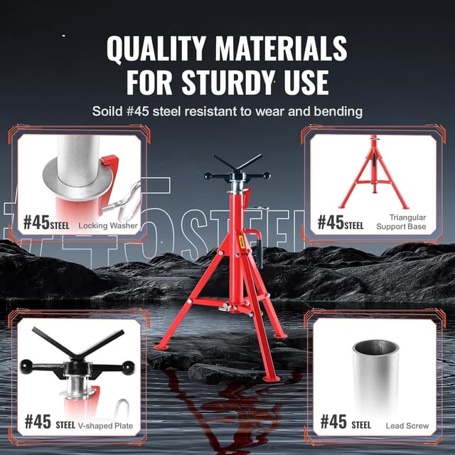 Thumbnail 4 de VEVOR V-Head Pipe Stand 2500 lbs Capacity