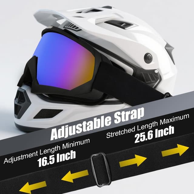 Detalle de HOTUT Bike Motorcycle Goggles with UV400 protection, windproof anti-dust lenses and padded foam fit