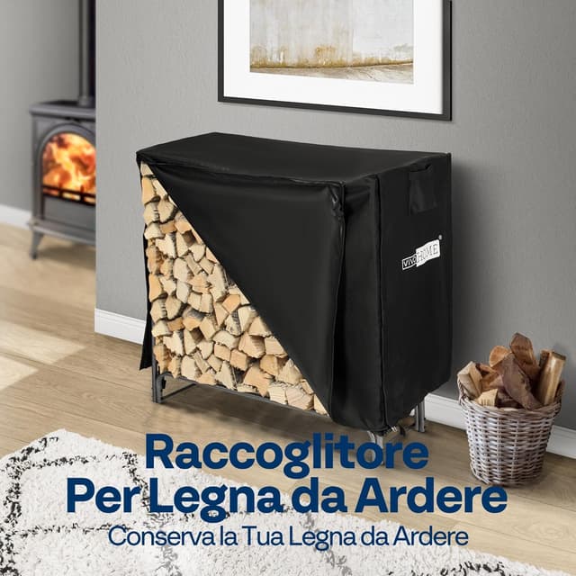 Thumbnail 1 de VIVOHOME Portalegna da esterno 122×35×122 cm in metallo 🌲