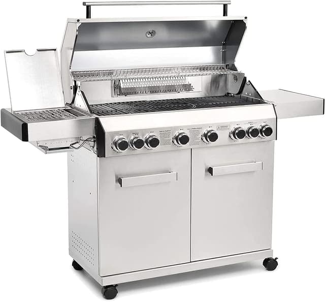 Detalle de CosmoGrill Platinum 8 Burner gas BBQ 27.7 kW