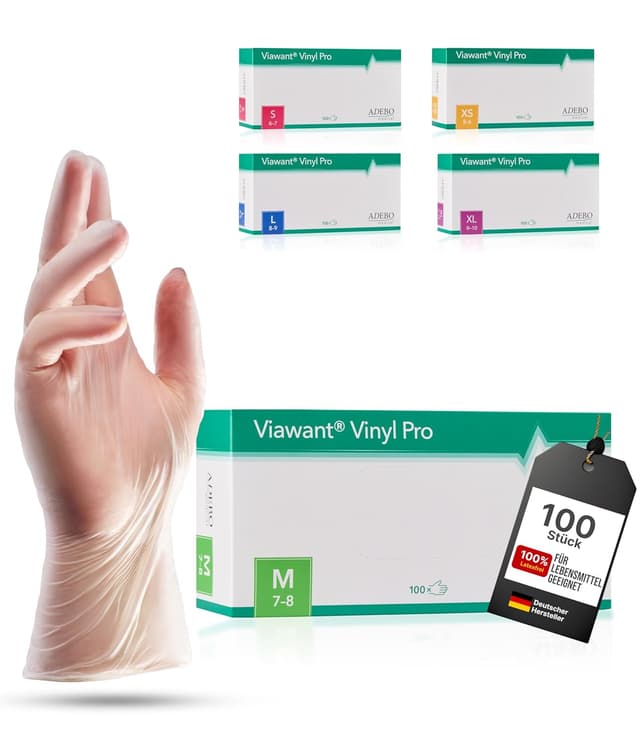 Detalle de Viawant Vinylhandschuhe 100 Stück Größe M
