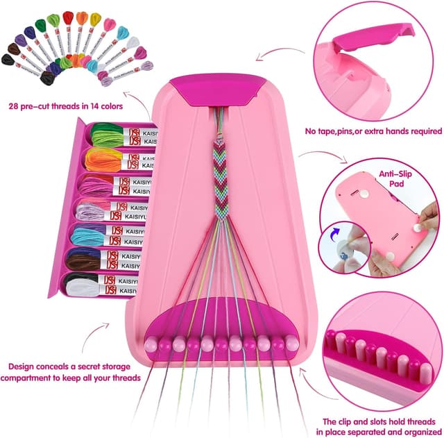 Thumbnail 1 de Arts and Crafts Friendship Bracelet Kit Pink