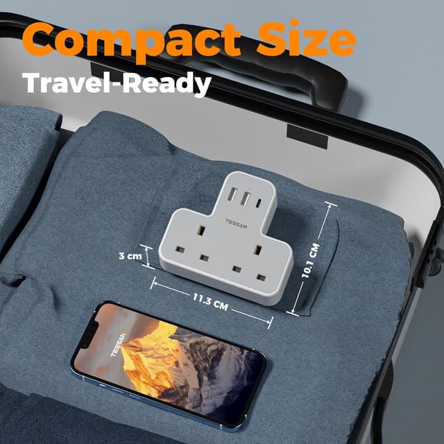 Thumbnail 4 de TESSAN UK to US Plug Adaptor 5‑in‑1 🔌