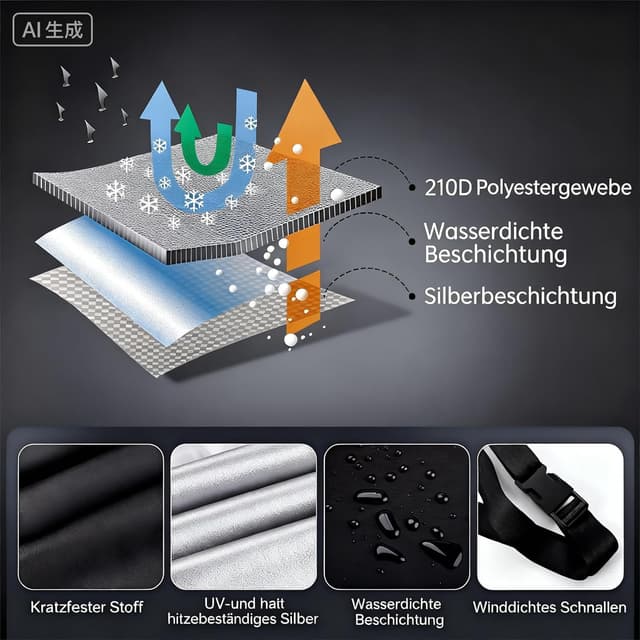 Thumbnail 2 de Maizjok Motorradabdeckplane 245x105x125 cm 🏍