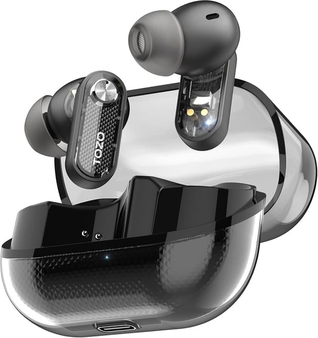 Detalle de TOZO Crystal Pods 35H ANC earbuds