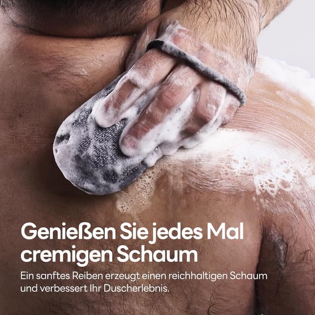 Detalle 2 de Seifenspender-Tasche mit Rauer & Sanfter Peeling-Oberfläche – Netzbeutel mit Griff, 2er Pack