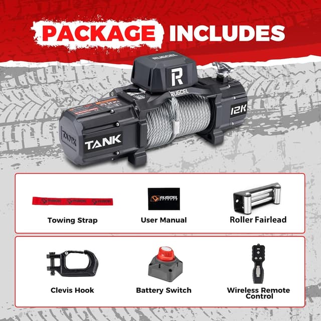 Thumbnail 2 de RUGCEL 12000lb Waterproof Electric Winch