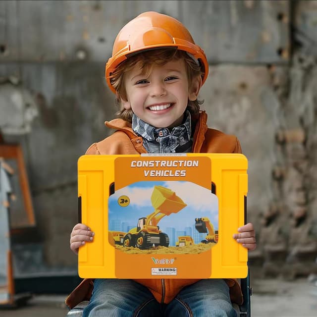 Thumbnail 6 de Vanplay 6 in 1 Take-Apart Construction Vehicles Set with Electric Drill & Storage Box (104 pcs)