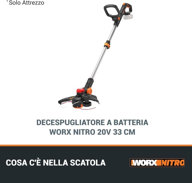Thumbnail 1 de WORX Nitro WG173E.9 tagliaerba a batteria 20 V brushless, circuito di taglio da 33 cm (solo utensile)