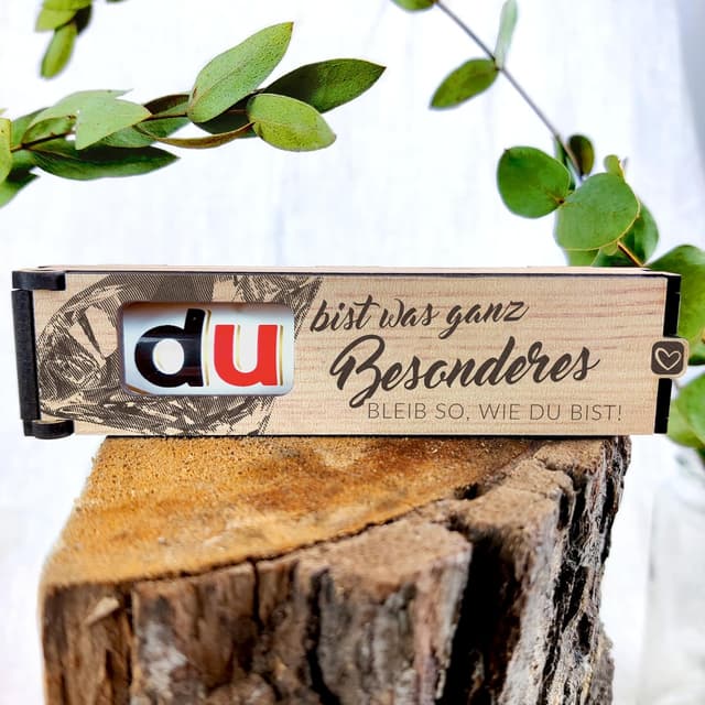 Detalle de Duplo Holz-Geschenkbox mit Spruch 🍫