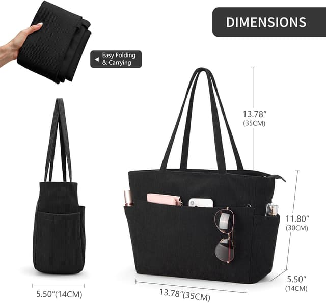 Thumbnail 6 de KALIDI Cord Tasche Damen Große Tote