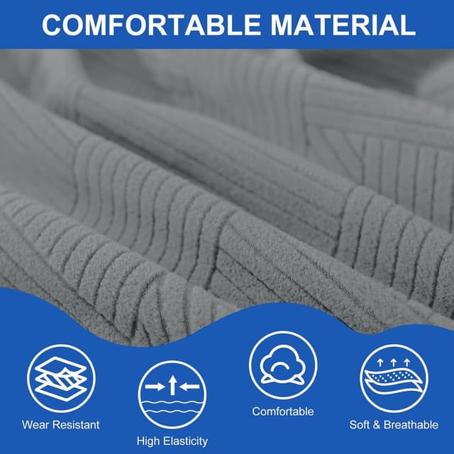 Detalle 2 de Ystyle Copri Testiera Letto elasticizzato universale 180 cm in grigio chiaro, lavabile antipolvere