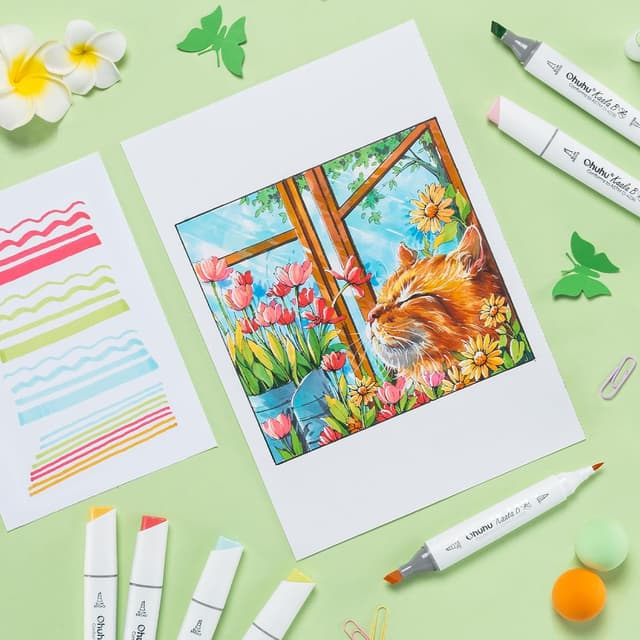 Thumbnail 6 de Ohuhu Kaala B Series Alcohol Markers (60+1) – Mini Brush & Slim Broad Dual Tips