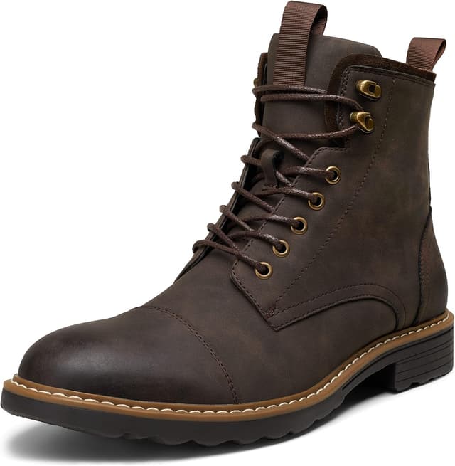 Detalle de VOSTEY Herren Winterschuhe Motorrad-Casual: Chelsea-Boots mit durchgehendem Seitenreißverschluss
