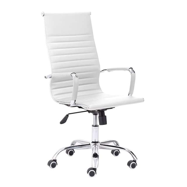 Detalle de Adec Letter Silla de Oficina Simiel piel blanca