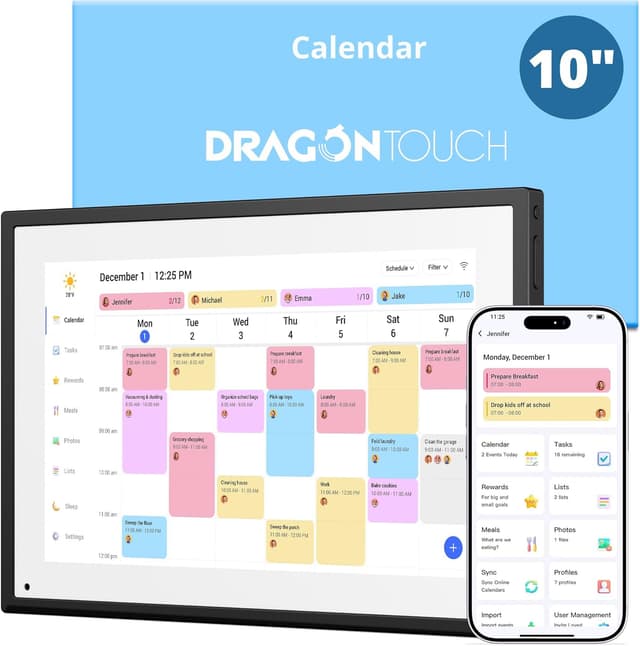 Detalle de Dragon Touch Calendar 10.1" 1080P 📅