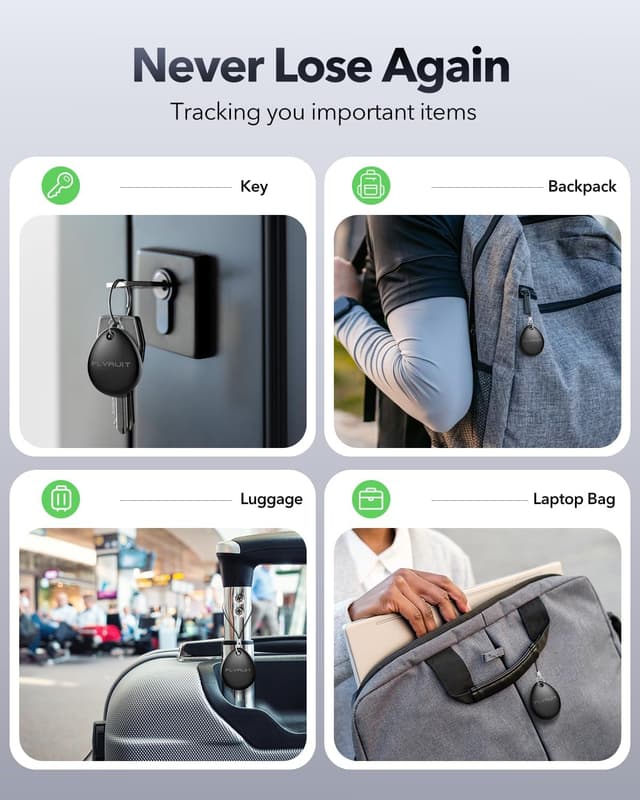 Thumbnail 6 de Air Tracker Tags 4-Pack for Apple Find My (MFi Certified, iOS Only) — Mini Bluetooth Key Finder