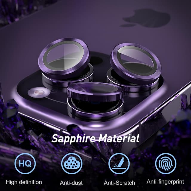 Detalle de Jeluse Camera Lens Protector with 9H Tempered Glass and Alignment Kit for iPhone Pro models