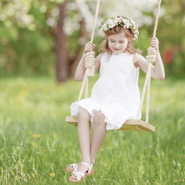 Detalle de PANDANINJIA Girls Sandals (Toddler/Little Big Kids) Open-Toe Velcro Flats