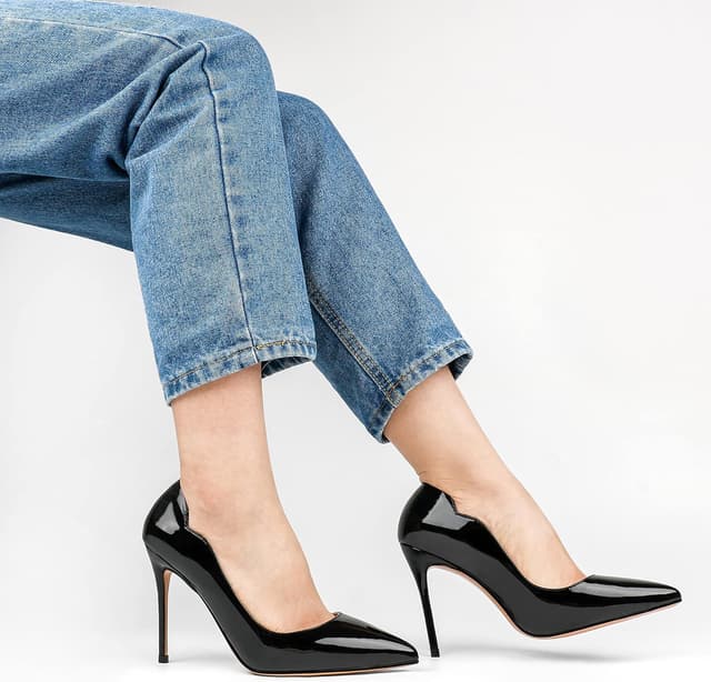 Detalle de COLETER Women’s 4-Inch Pointy Toe Wedding Dress Shoes