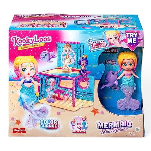 Thumbnail 6 de KOOKYLOOS Mermaid Beach House muñeca con mascota que cambia de color