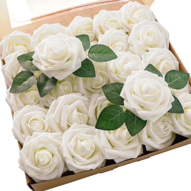 Imagen de Floroom 25pcs Ivory Foam Roses bouquet DIY en OfertitasTOP
