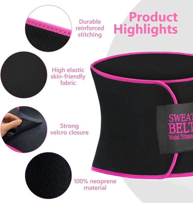Detalle de AMZBOSS Women’s Waist Trainer (Neoprene Sweat Belt) for Lower Belly Fat & Core Support