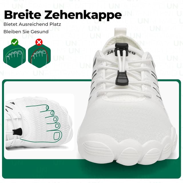 Detalle de SAGUARO Herren Barfußschuhe mit breiter Zehenbox – leichte, atmungsaktive Badeschuhe (Gr. 39–48)