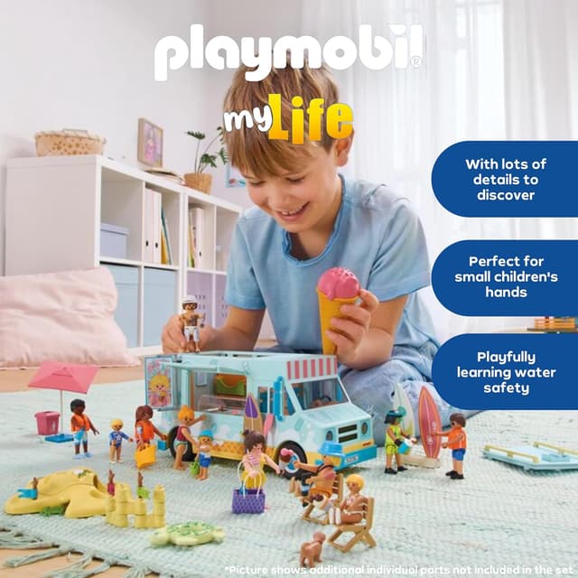 Detalle de PLAYMOBIL 71904 Eiswagen mit Surfshop ab 4 Jahren