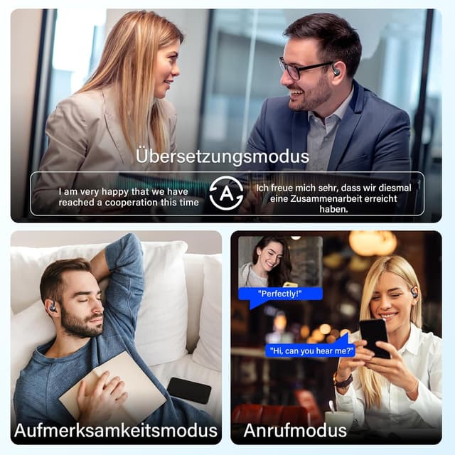 Detalle de AI Kopfhörer Übersetzer 3‑in‑1, 164 Sprachen