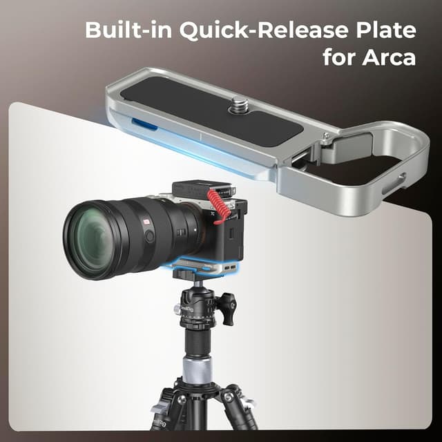 Detalle de SmallRig A7C II/A7CR Grundplatte 5482 mit Arca-Schnellwechsel und AirTag-Slot (nur für Sony Alpha 7C II / 7CR)