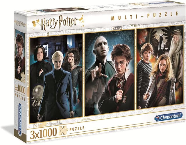 Detalle de Clementoni 61884 Harry Potter Puzzle (3×1.000 Teile) – buntes Erwachsenenpuzzle ab 9 Jahren
